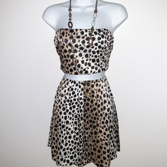 Cheetah-Leopard Print Handmade Top & Skirt * Costume * Dance, Club * Sz X Small - Picture 4 of 7